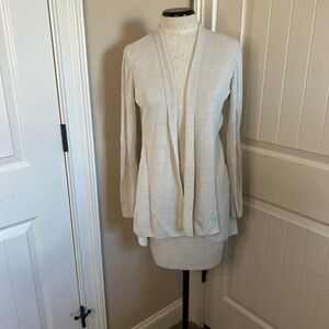 Normcore Eileen Fisher Cream Long Sleeve Cardigan Sweater. Relaxed Fit. Layering